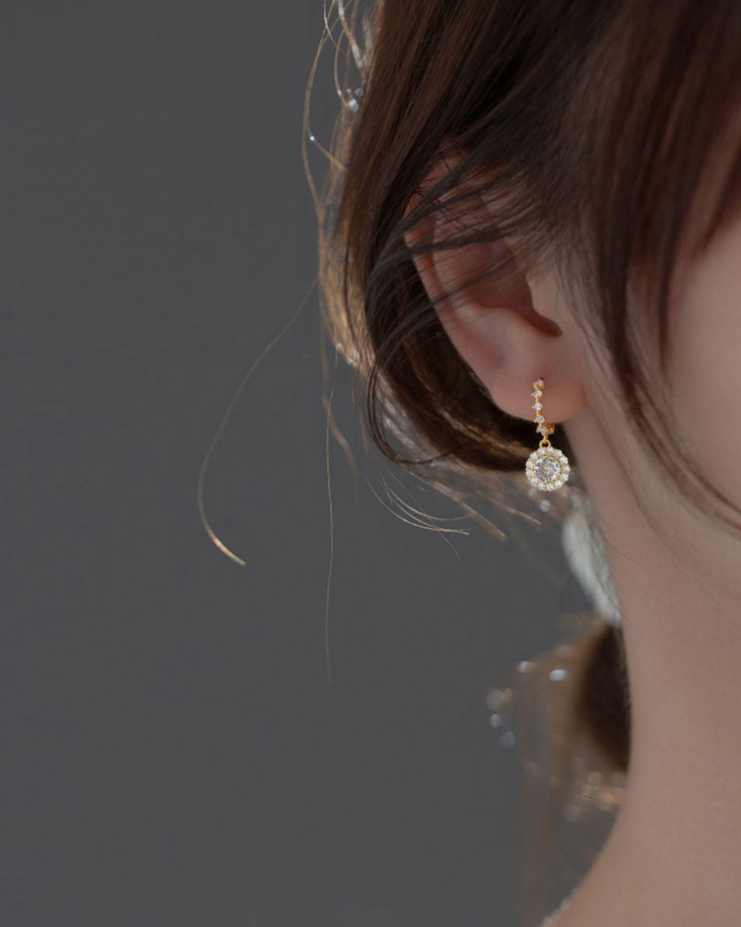 Ophelia Diamond Charm Hoop Earrings