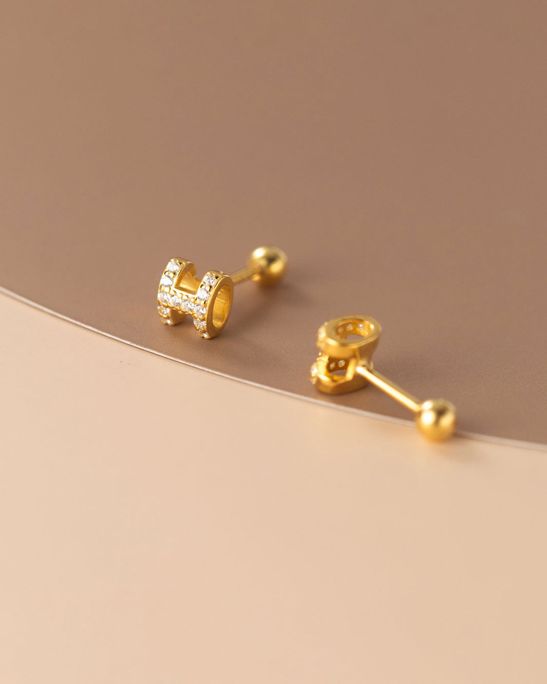 Diamante Hermione Barbell Earrings