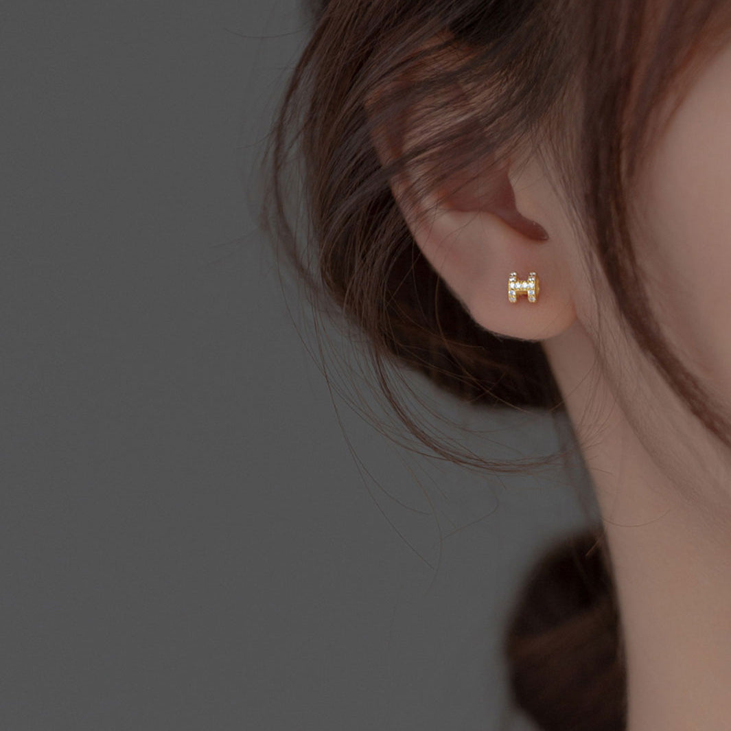 Diamante Hermione Barbell Earrings