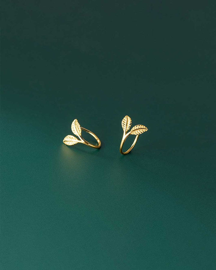 Double Leaves Stud Earrings